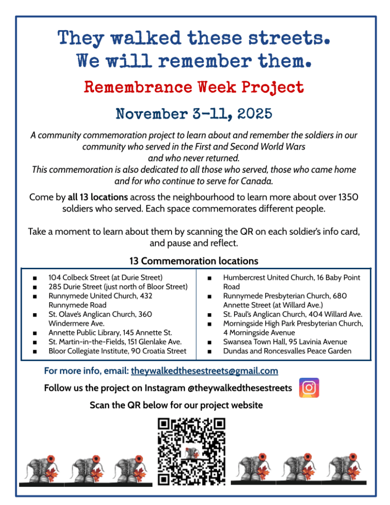 Flyer for "They Walked These Streets" commemoration event. Details from flyer included in text below.